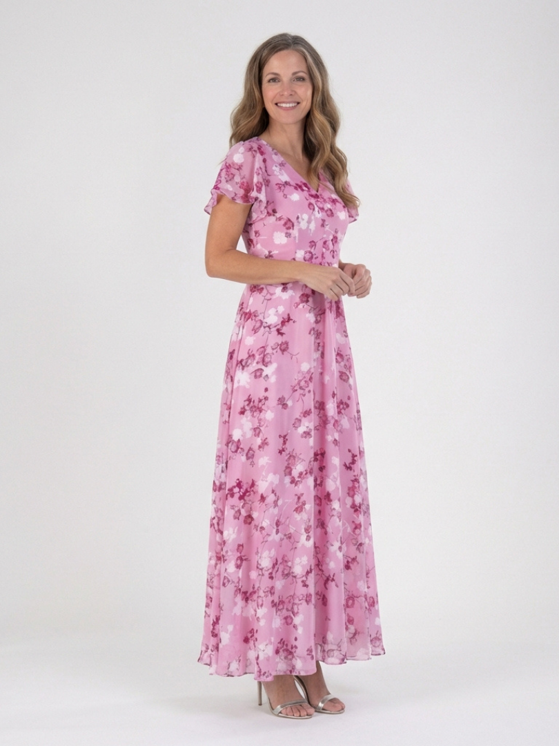 Ismeria | Floral Chiffon Maxi Dress 6