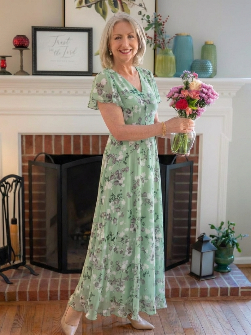 Ismeria | Floral Chiffon Maxi Dress 8