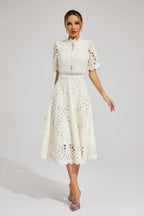 Elegant Lace Midi Dress for Weddings and Special Occasions
