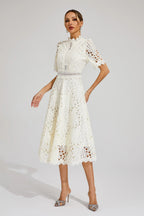 Elegant Lace Midi Dress for Weddings and Special Occasions