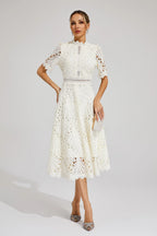Elegant Lace Midi Dress for Weddings and Special Occasions