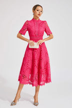 Elegant Lace Midi Dress for Weddings and Special Occasions