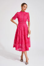 Elegant Lace Midi Dress for Weddings and Special Occasions