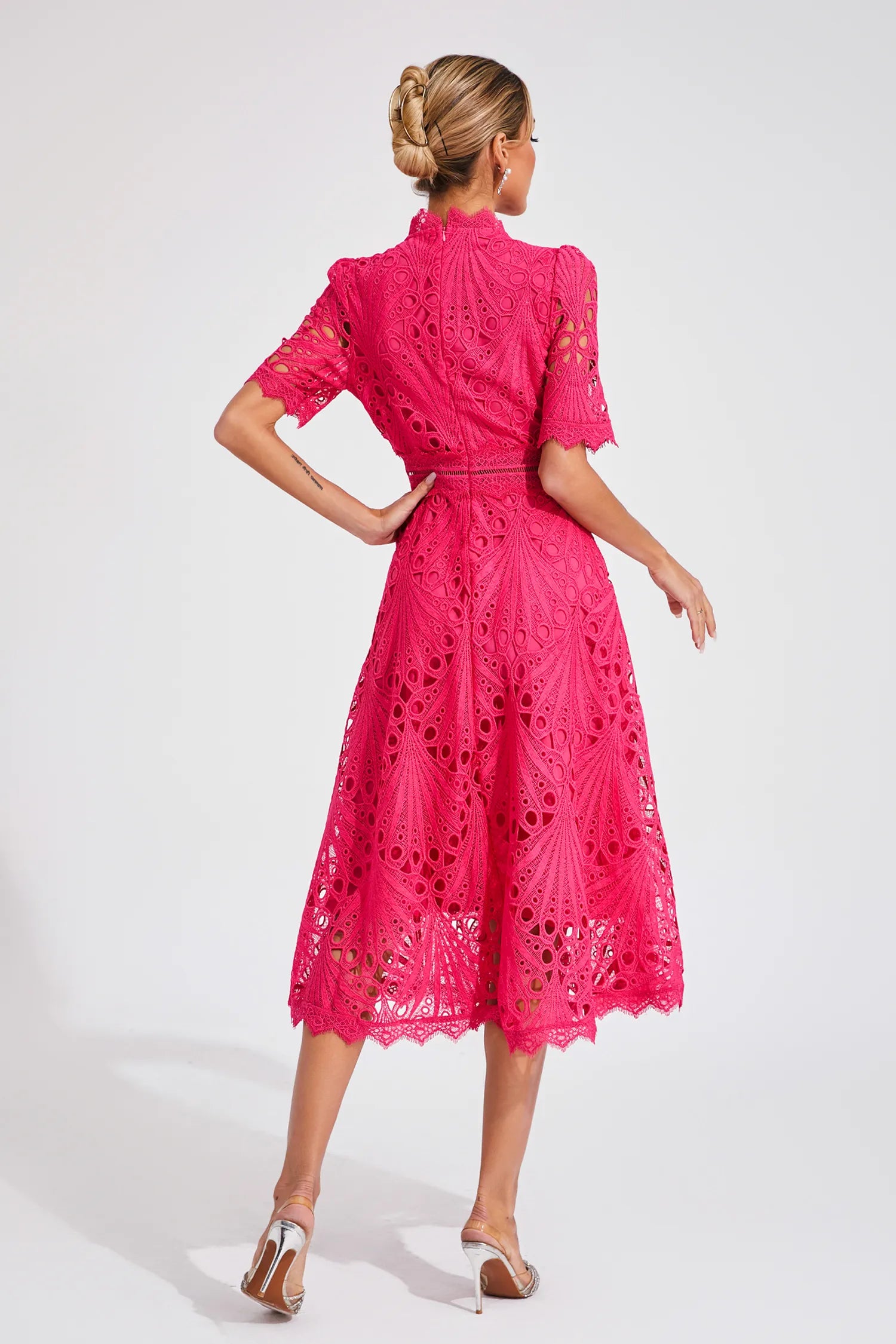 Elegant Lace Midi Dress for Weddings and Special Occasions