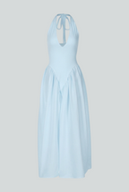 Light Blue Midi Cocktail Dress for Women – Soft Elegant Fit for Weddings & Summer Events