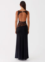 Amanda - Sheer Lace Panel Sleeveless Maxi Dress