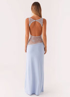 Amanda - Sheer Lace Panel Sleeveless Maxi Dress