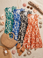 Tasha - Elegant Midi Dress with Tummy-Hiding Design
