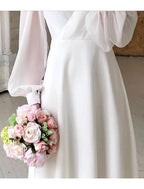 Women's Classic Long Sleeve Flowing Wedding Dress