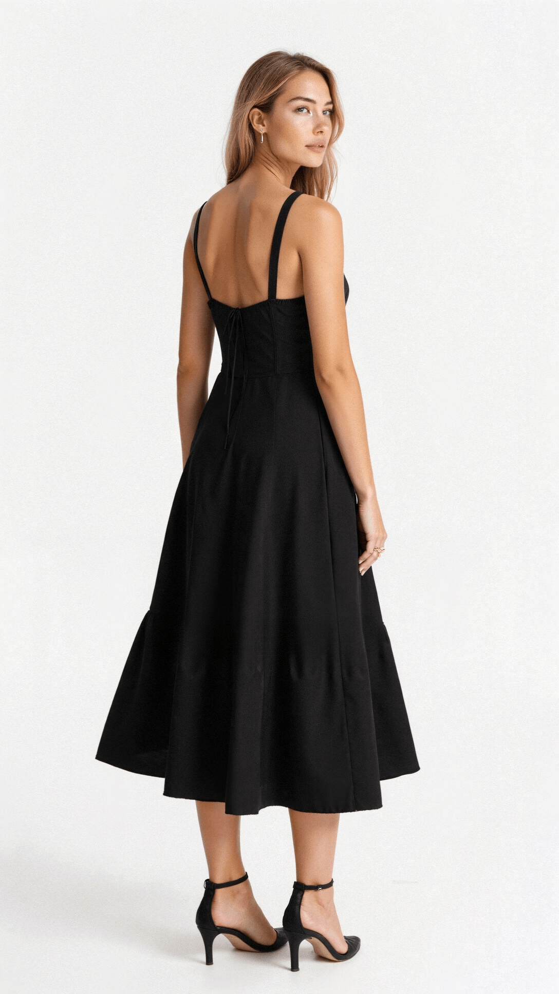 MARGARETHA - Floral Satin Corset Midi Dress with Front Split