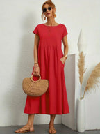 Gabrielle Linen Cotton Midi Dress