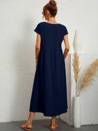 Gabrielle Linen Cotton Midi Dress