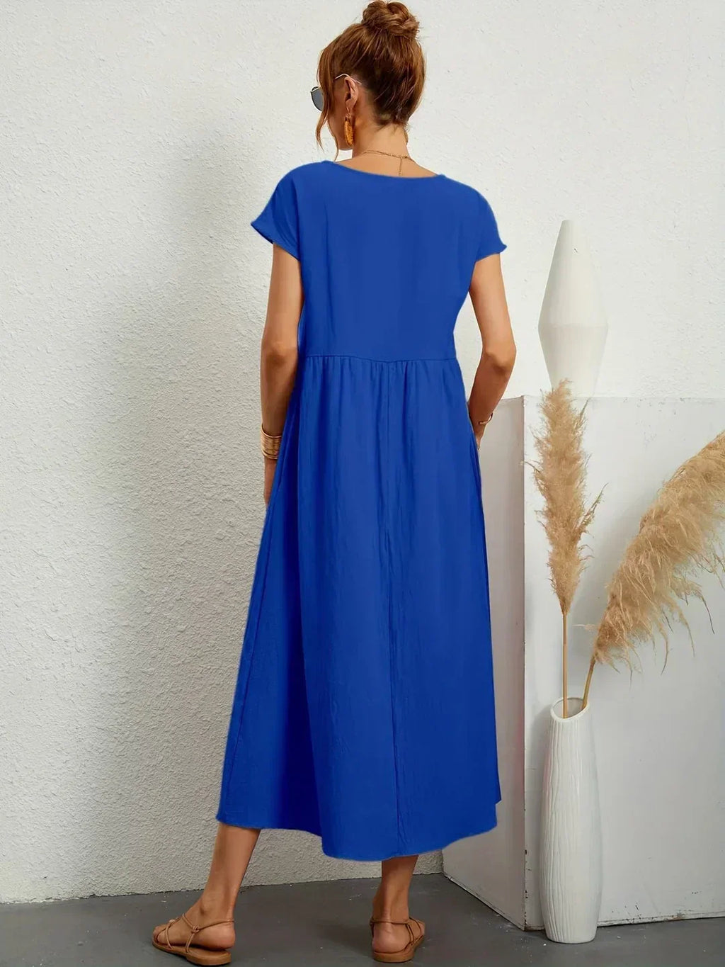 Gabrielle Linen Cotton Midi Dress