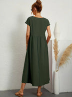 Gabrielle Linen Cotton Midi Dress