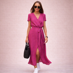 Rosalie | Playful Floral Wrap Midi Dress