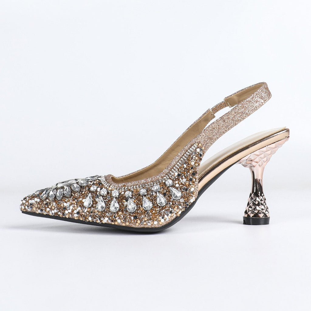 Rhinestone Slingback Heels - View 16