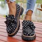 Polka Dot Bow Platform Loafers