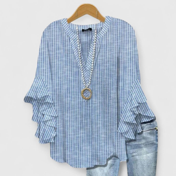 Aurelia ruffle blouse - Blue