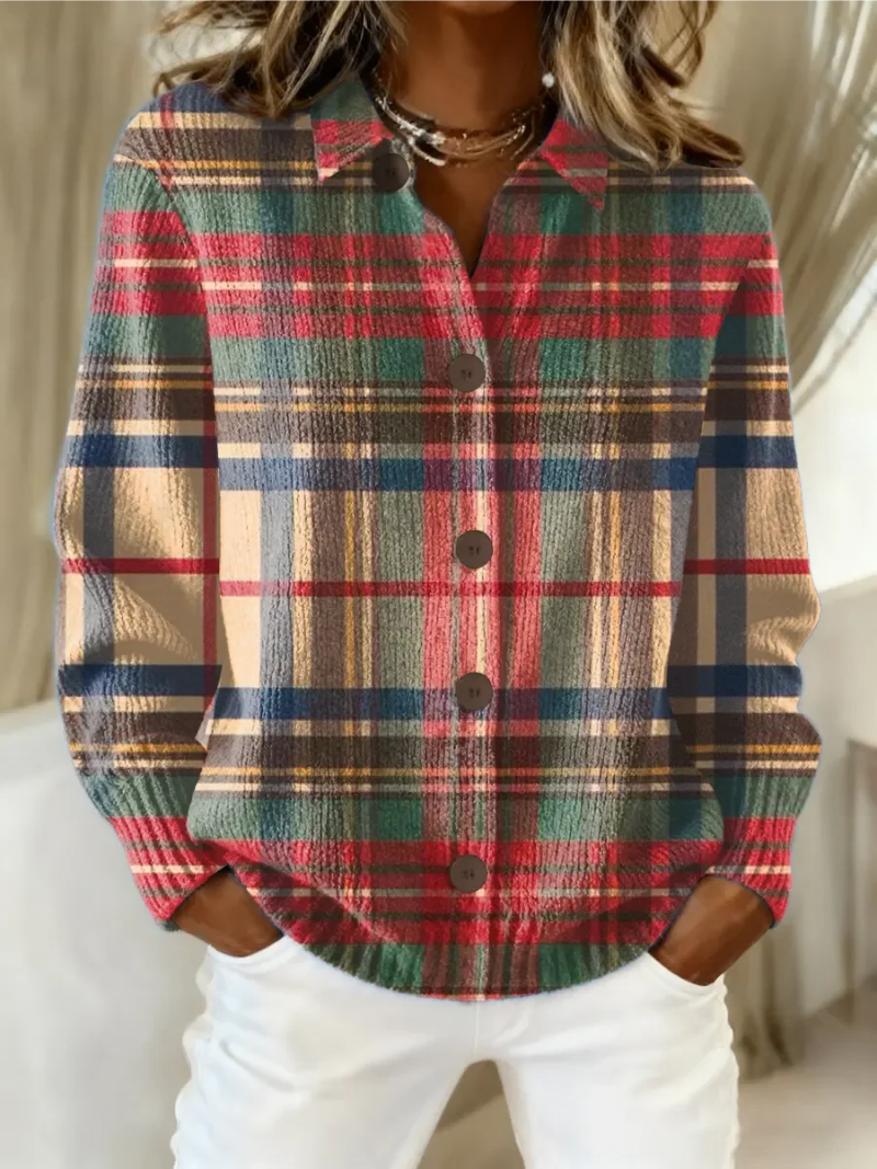 Gloria | Multicolor Plaid Button Cardigan 1