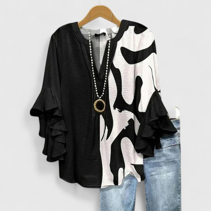 Aurelia ruffle blouse - Black
