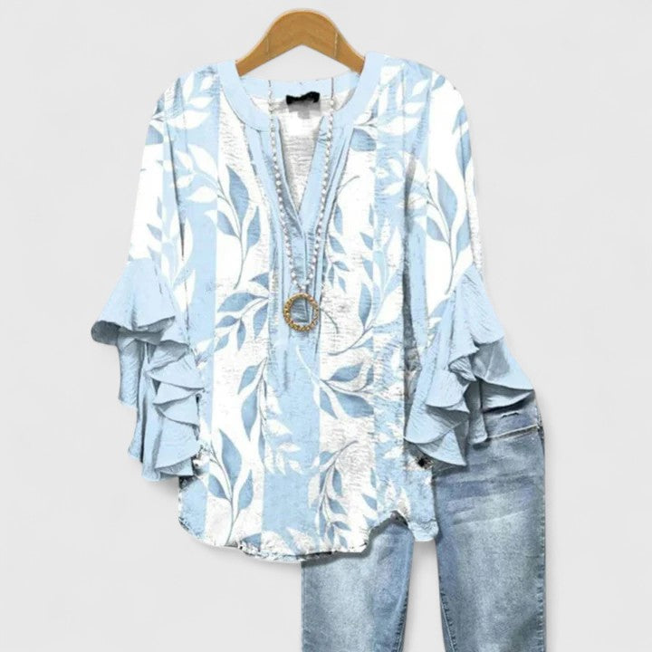 Aurelia ruffle blouse - Light Blue