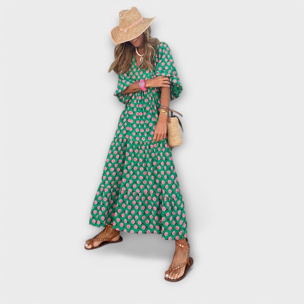 Elegant Geometric Maxi Dress