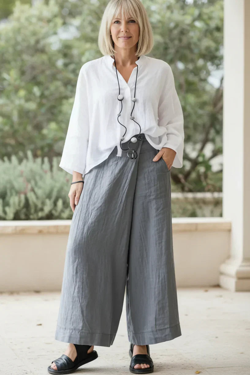 Viona Relaxed Wide-Leg Pants - View 2