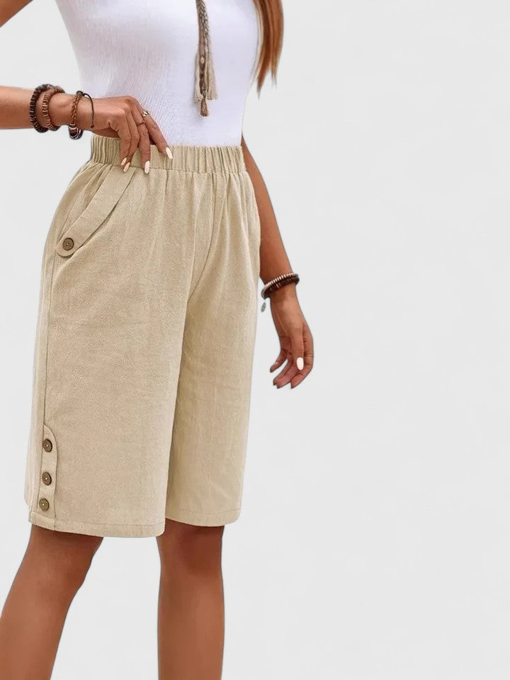 Desiree Button-Detail Bermuda Shorts - View 5