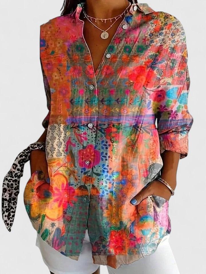 Holly printed blouse - Orange view 2