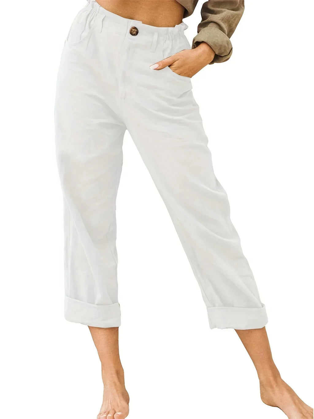 Eva Cuffed Capri Pants - View 3