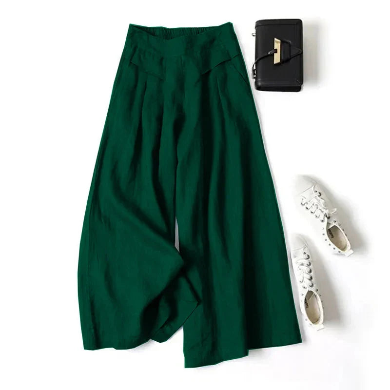 Adeline Cotton Linen Wide Leg Pants