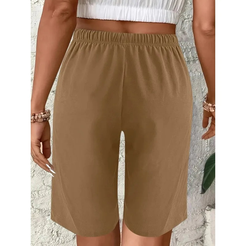 Lina Elastic-Waist Bermuda Shorts - View 5