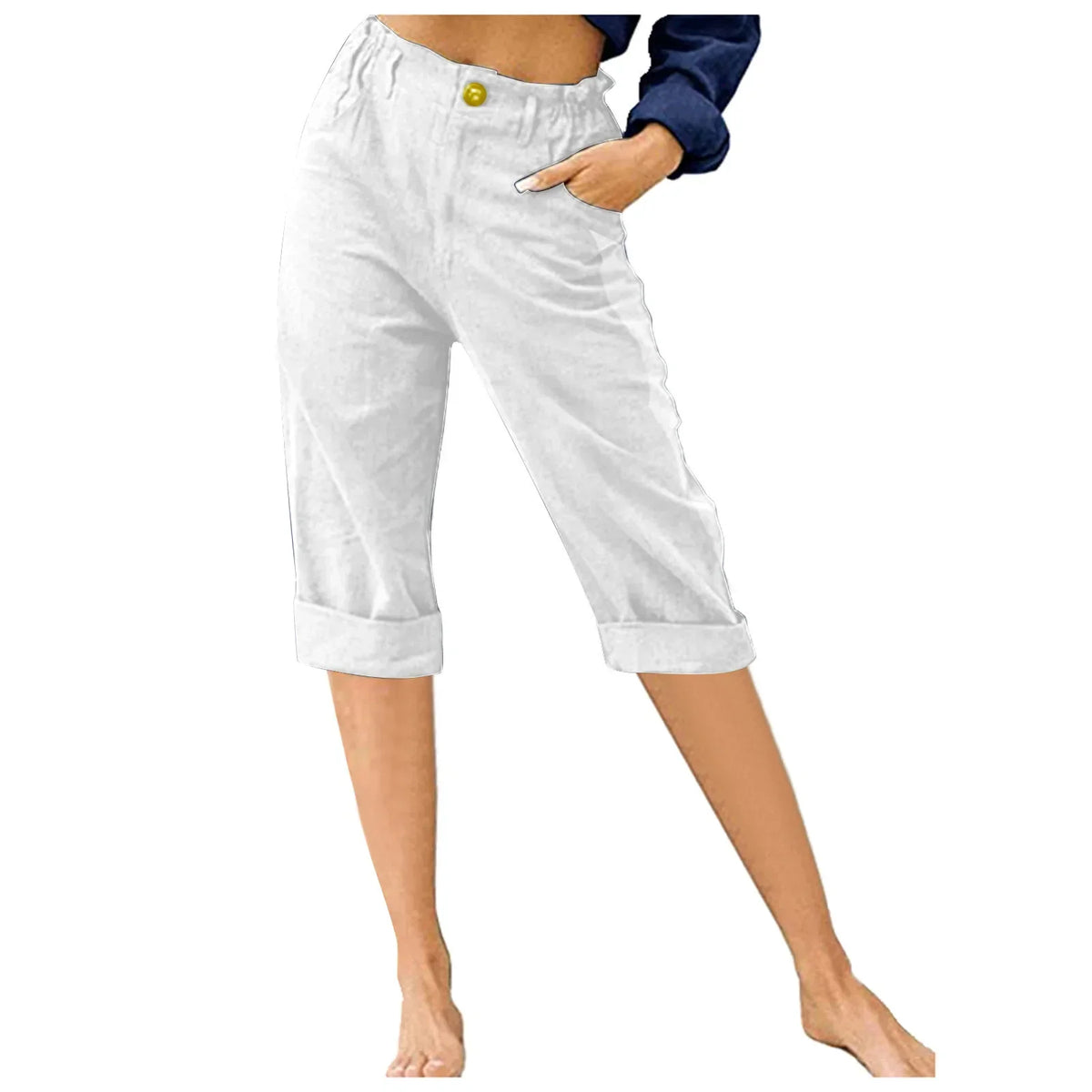 Jade Cuffed Capri Pants - View 13