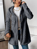 Dark gray view of longline cardigan