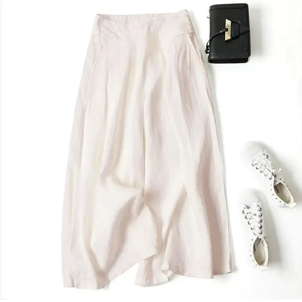 Adeline Cotton Linen Wide Leg Pants