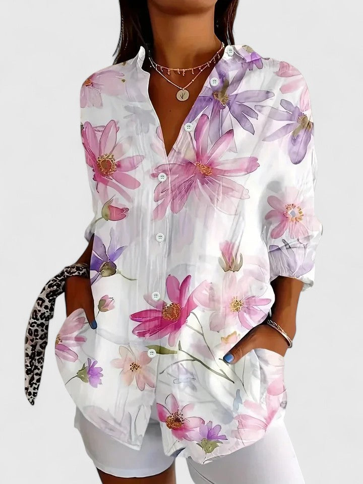 Holly printed blouse - White view 4