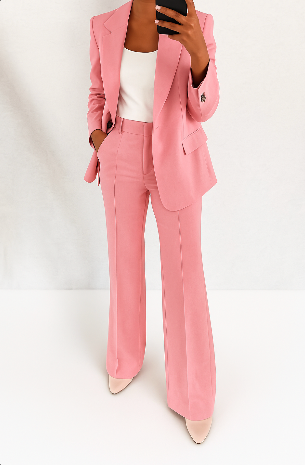 Brenda Tailored Set — Pink