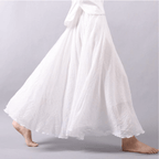 Bohemian Linen Maxi Skirt