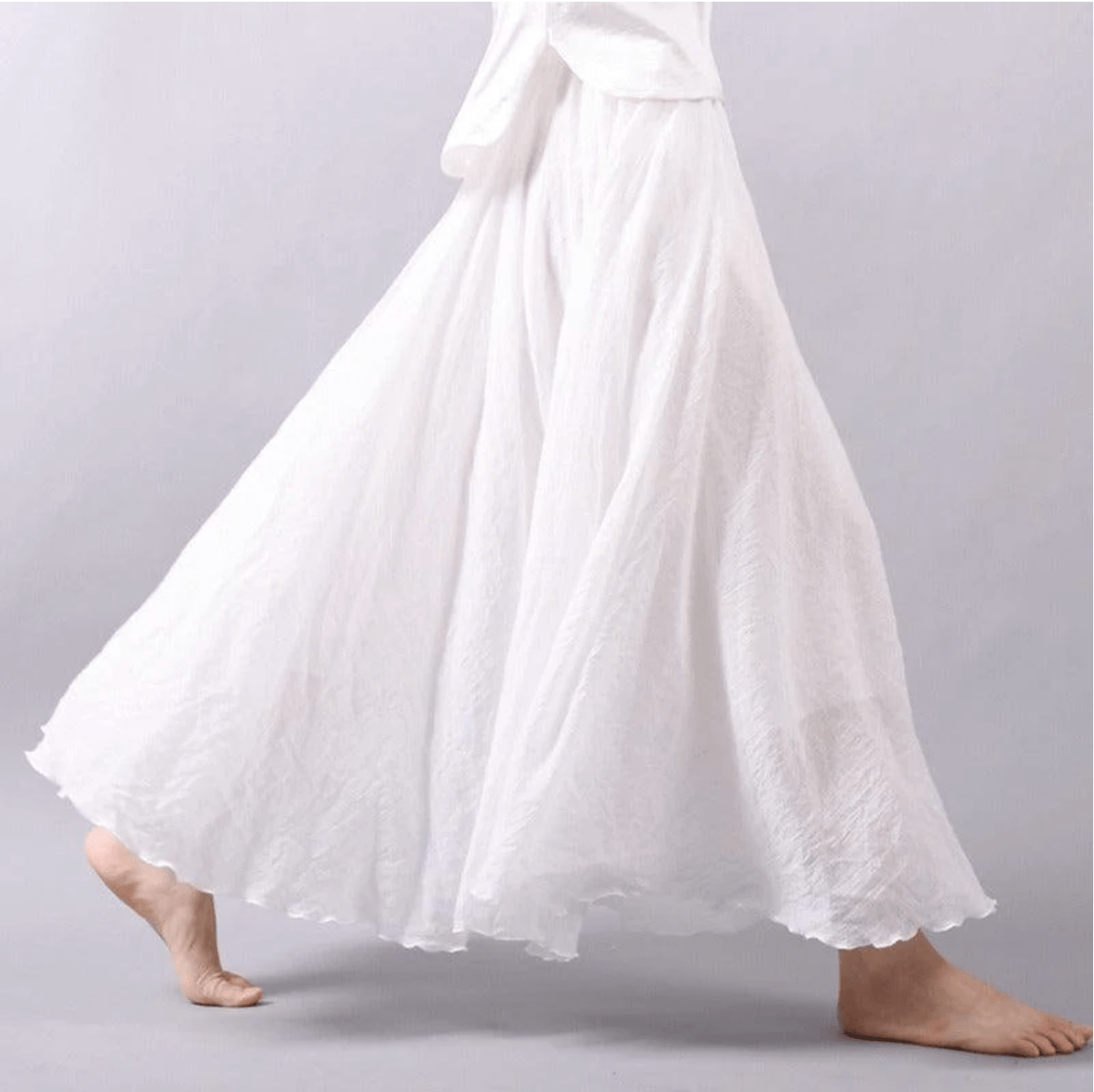 Bohemian Linen Maxi Skirt