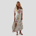 Boho Chic Floral V-Neck Maxi Dress – Perfect for Warm Days