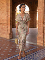 Antonella Copper Midi Dress