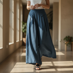 Adeline Cotton Linen Wide Leg Pants