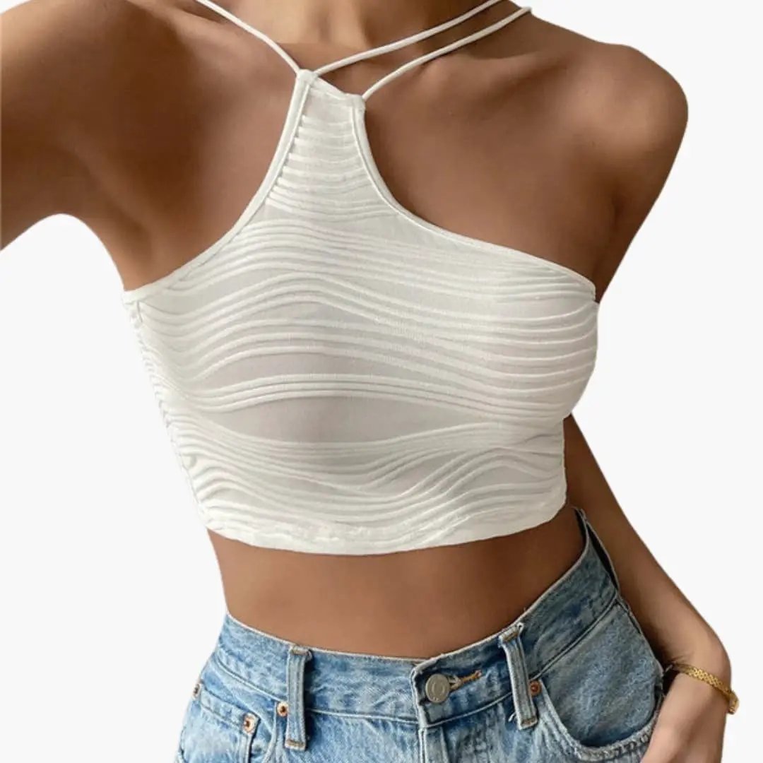 Women’s Off-Shoulder Ribbed Crop Top