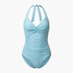 Women’s V-Neck One-Piece Swimsuit – Adjustable Strap Bathing Suit with Shaping Fit