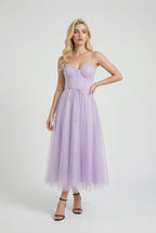 Women's Purple Midi Dress - Premium Quality, Fast Shipping