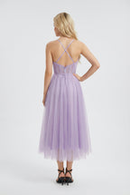 Women's Purple Midi Dress - Premium Quality, Fast Shipping