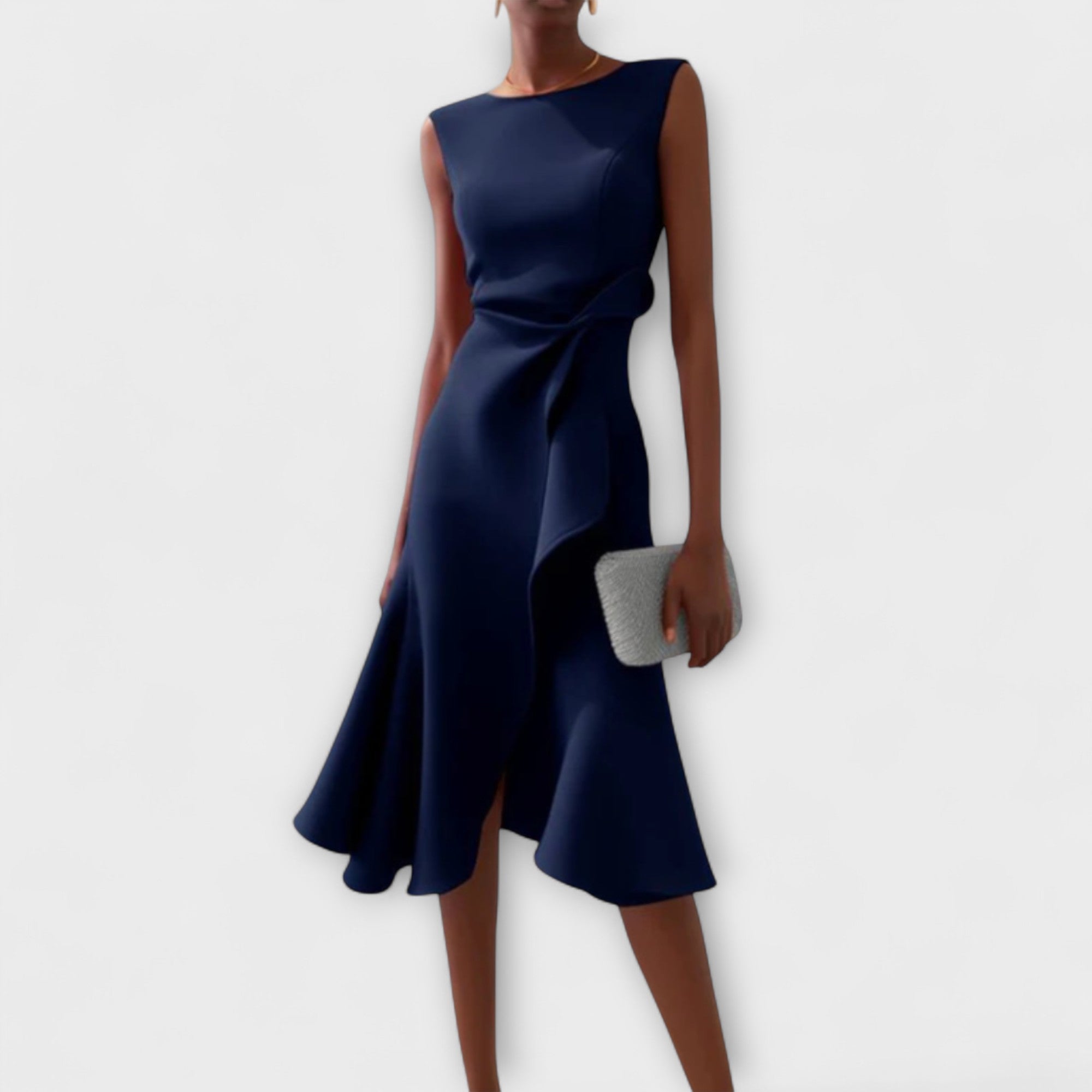 Wren | Elegant Women’s 2026 Graduation Asymmetric Draped Midi Dress