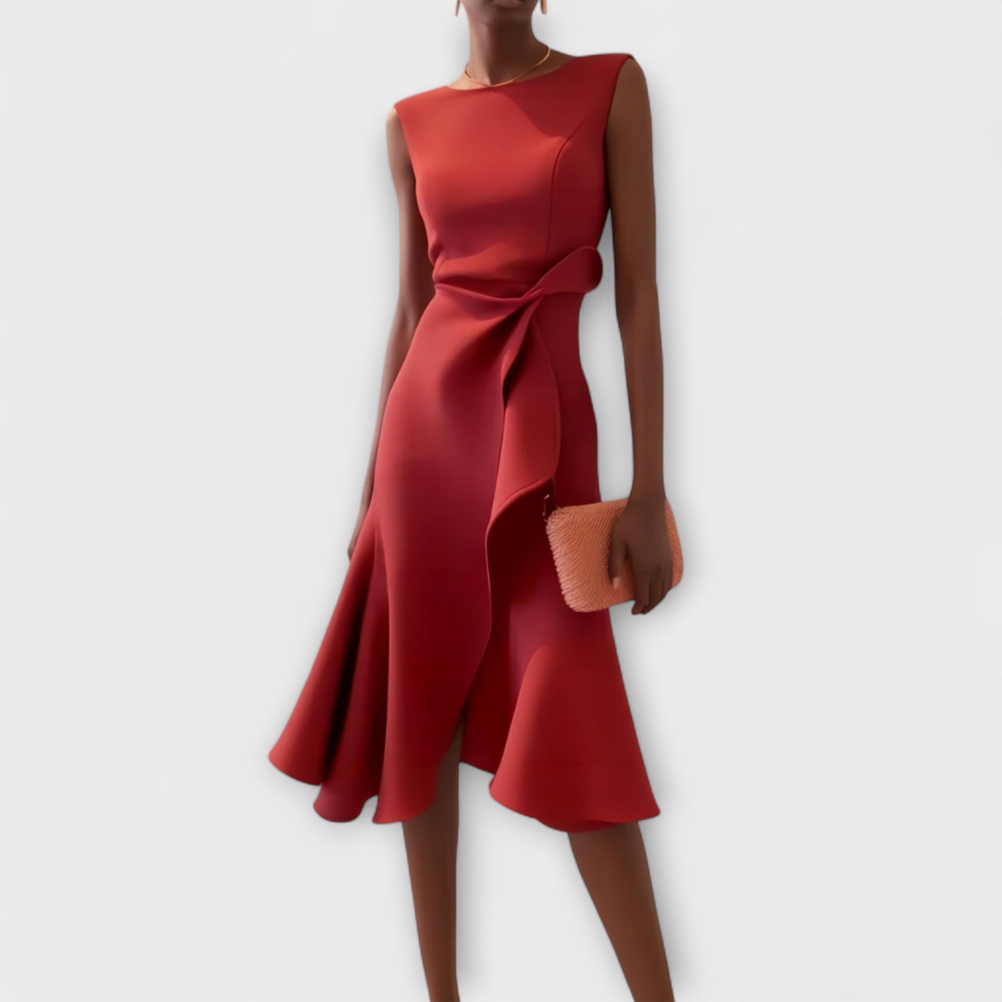 Wren | Elegant Women’s 2026 Graduation Asymmetric Draped Midi Dress