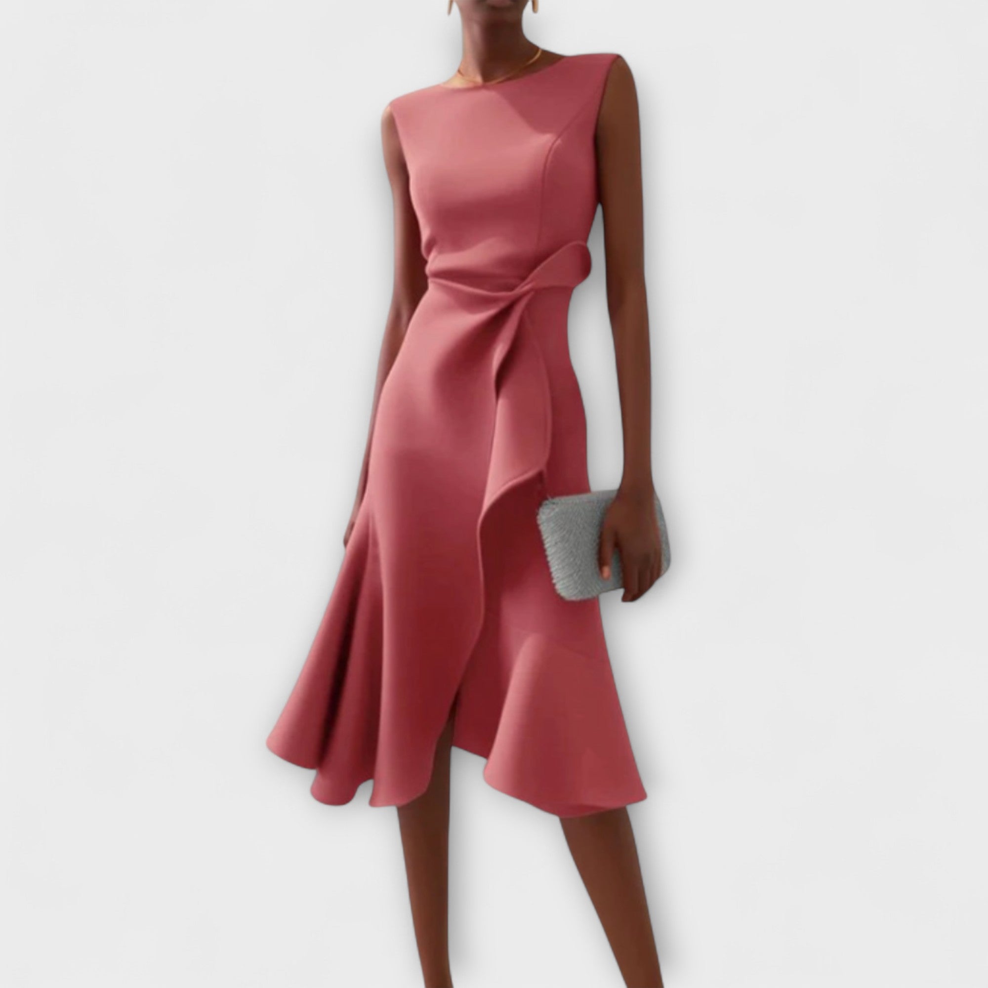 Wren | Elegant Women’s 2026 Graduation Asymmetric Draped Midi Dress