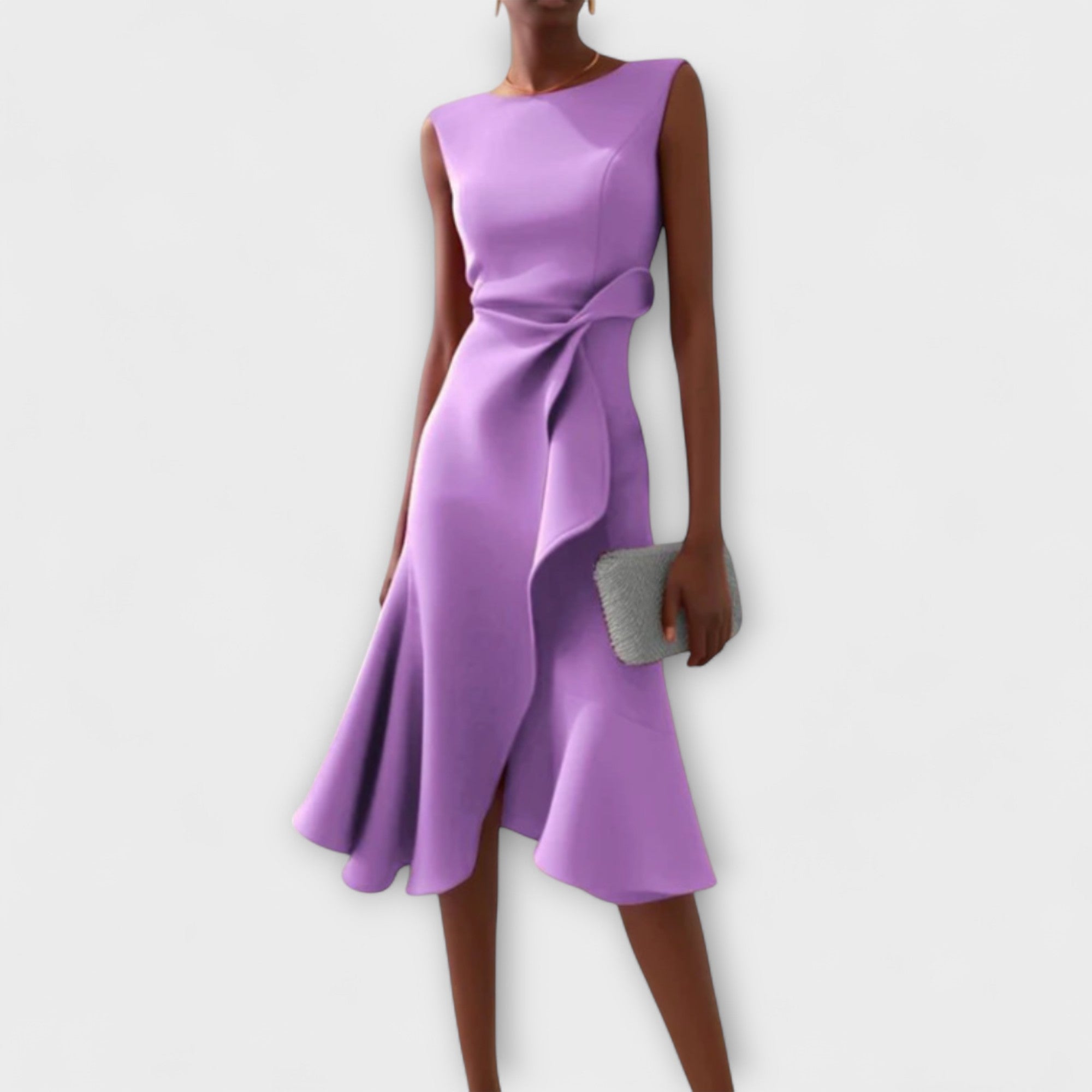 Wren | Elegant Women’s 2026 Graduation Asymmetric Draped Midi Dress